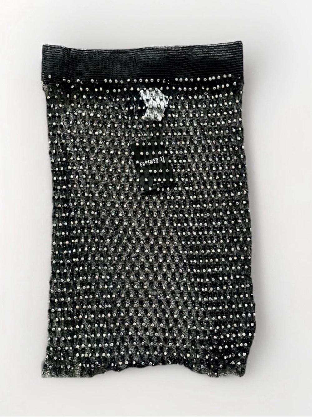Forever 21 Mesh Rhinestone Skirt Knee Length Rainbow Gem Net Skirt NWT Small